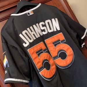 MLB Miami Marlins Baseball Johnson Blk Jersey #55!